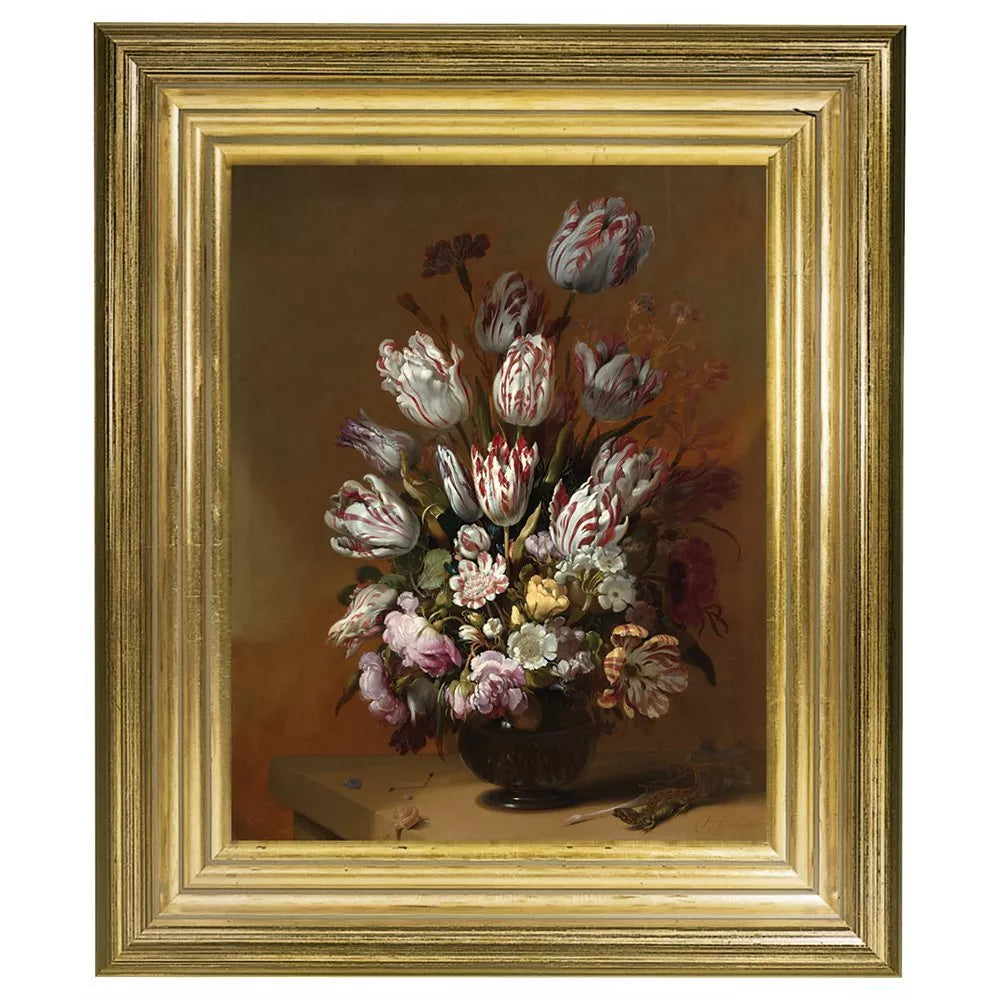 Brookpace Lascelles framed canvas print Still Life with Flowers 34 x 29cm - British product