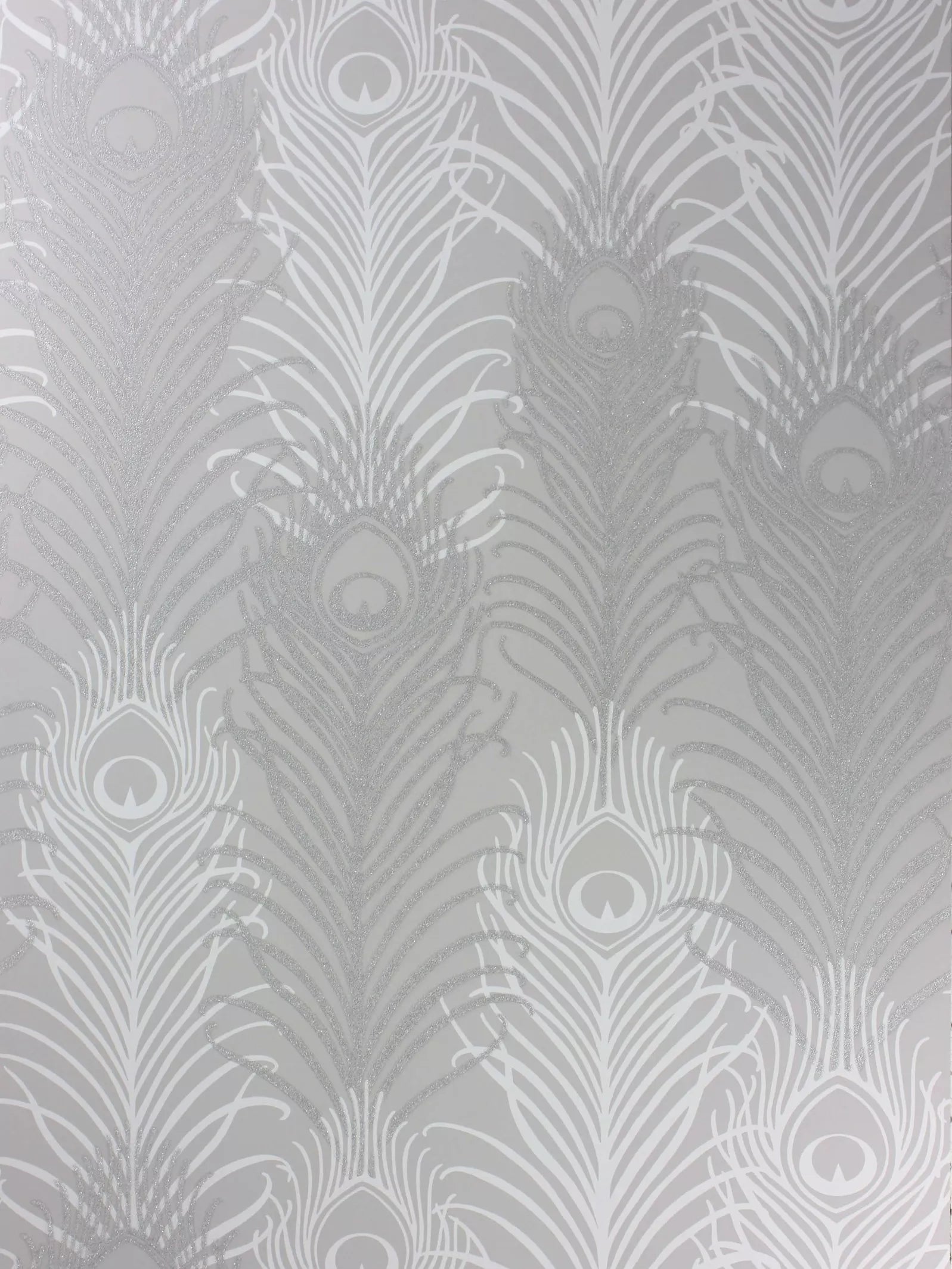 Matthew Williamson Peacock Wallpaper, Pebble/White, W6541-04