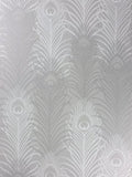 Matthew Williamson Peacock Wallpaper, Pebble/White, W6541-04