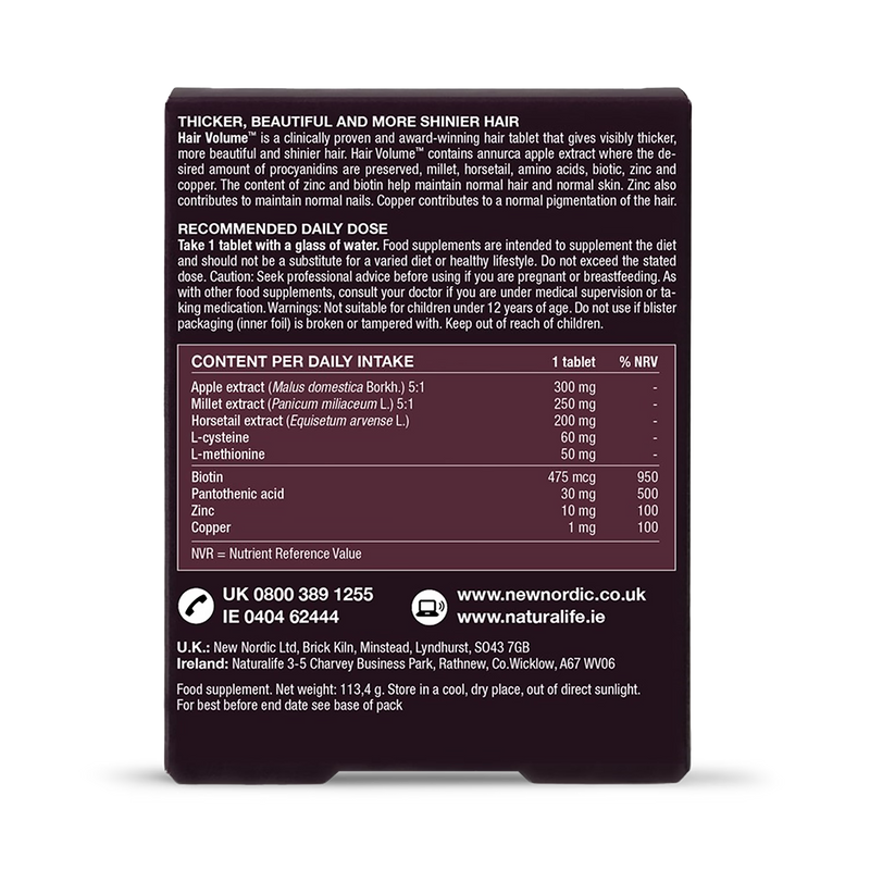 New Nordic Hair Volume 90 Tablets, imported from the UK