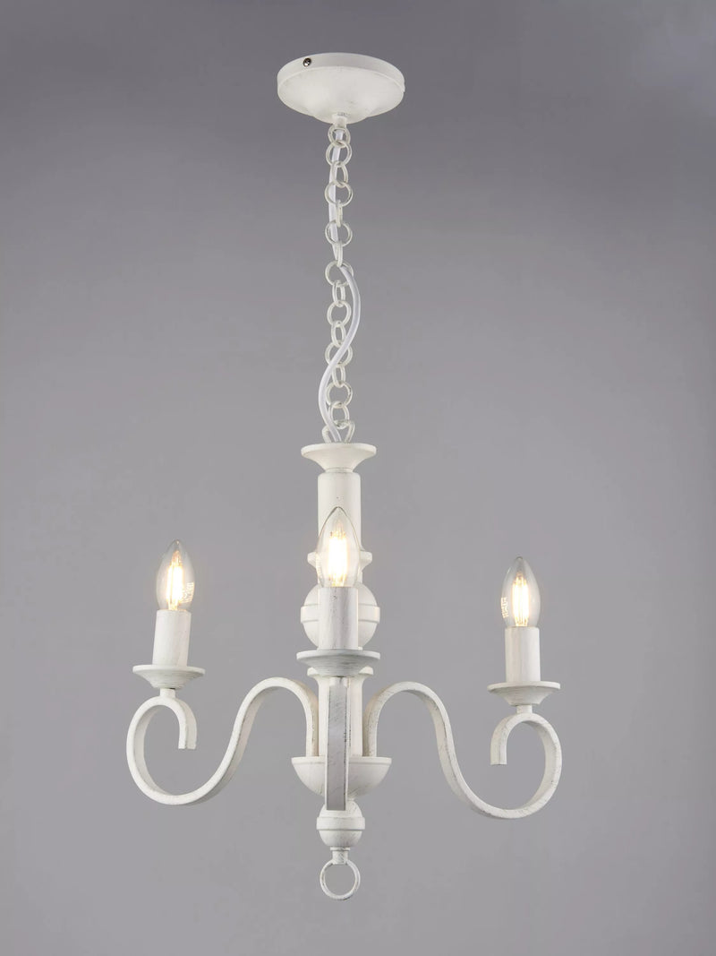 John Lewis Carlita white 3-arm ceiling light 40x42x42cm, imported from the UK
