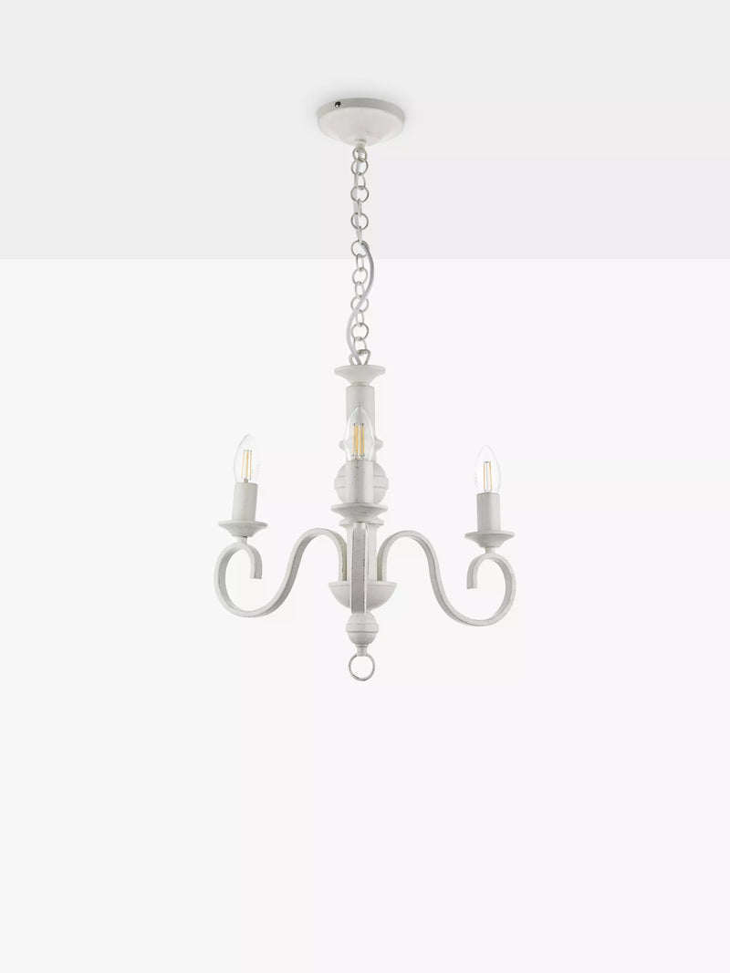 John Lewis Carlita white 3-arm ceiling light 40x42x42cm, imported from the UK