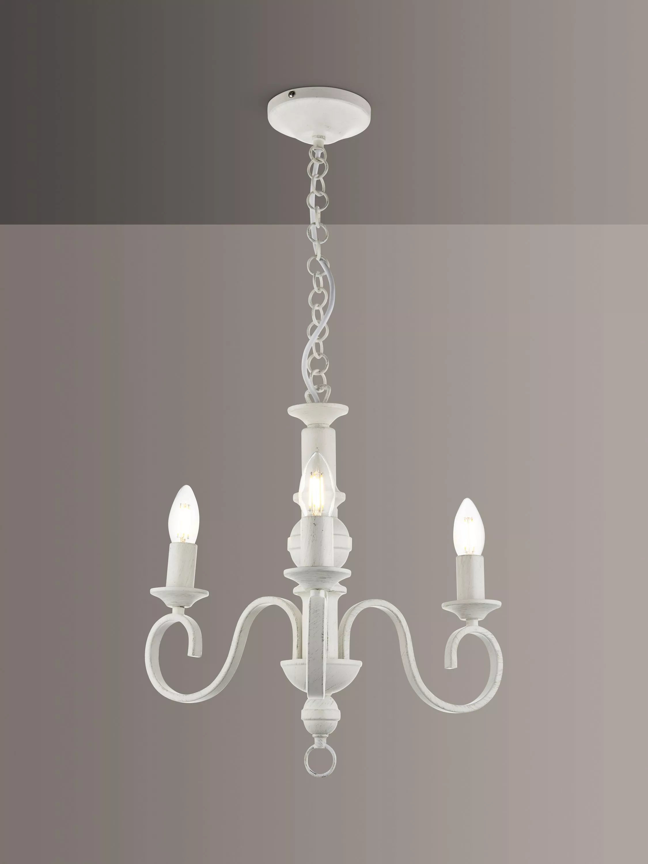 John Lewis Carlita white 3-arm ceiling light 40x42x42cm, imported from the UK