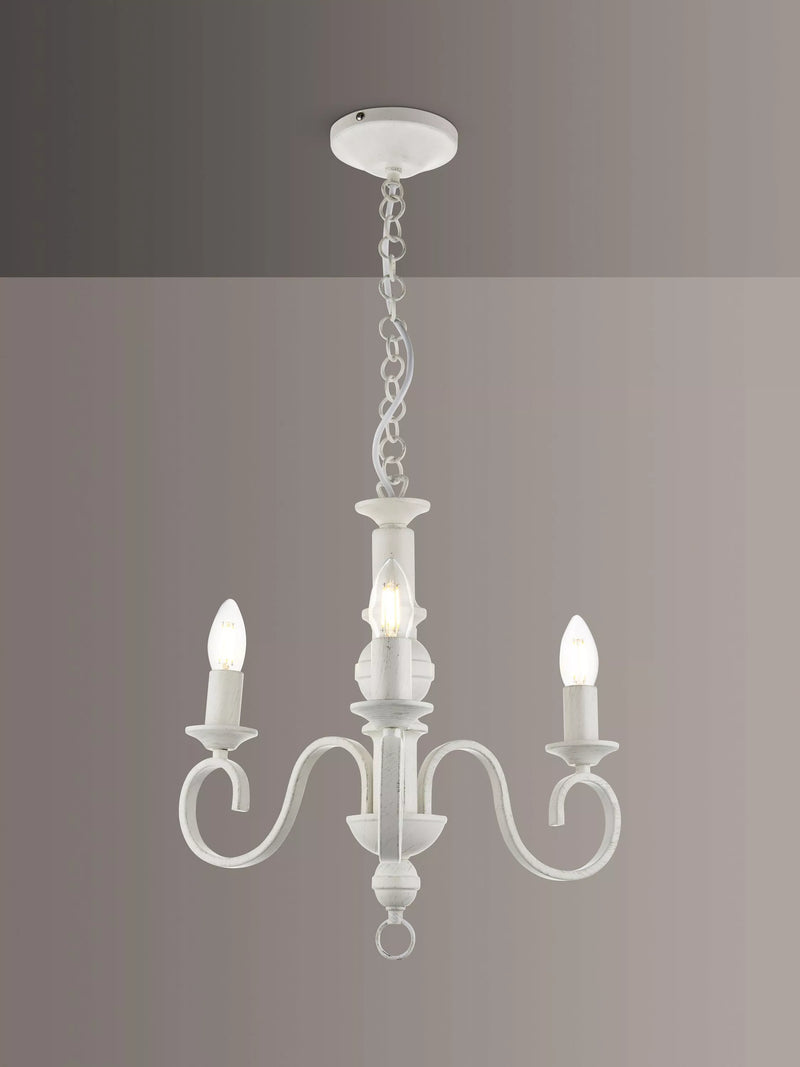 John Lewis Carlita white 3-arm ceiling light 40x42x42cm, imported from the UK