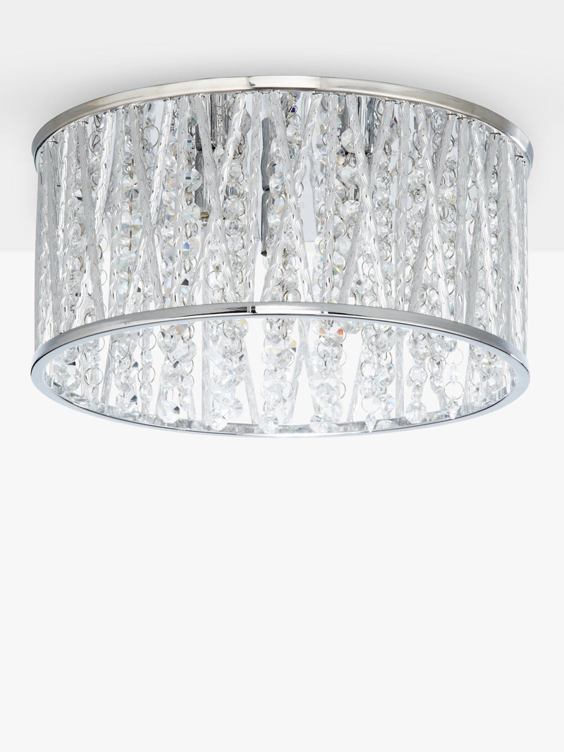 John Lewis crystal ceiling light with beads and chrome (British brand)