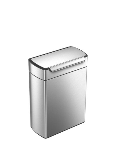Touch-Bar Recycling Kitchen Bin in Brushed Stainless Steel, 48L Capacity