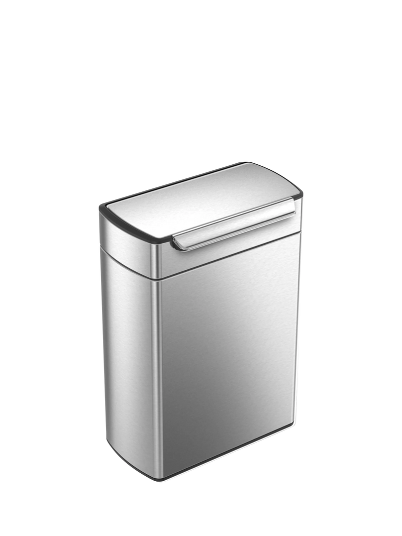 Simplehuman touch-bar recycling kitchen bin in brushed stainless steel, 48L capacity (British brand)