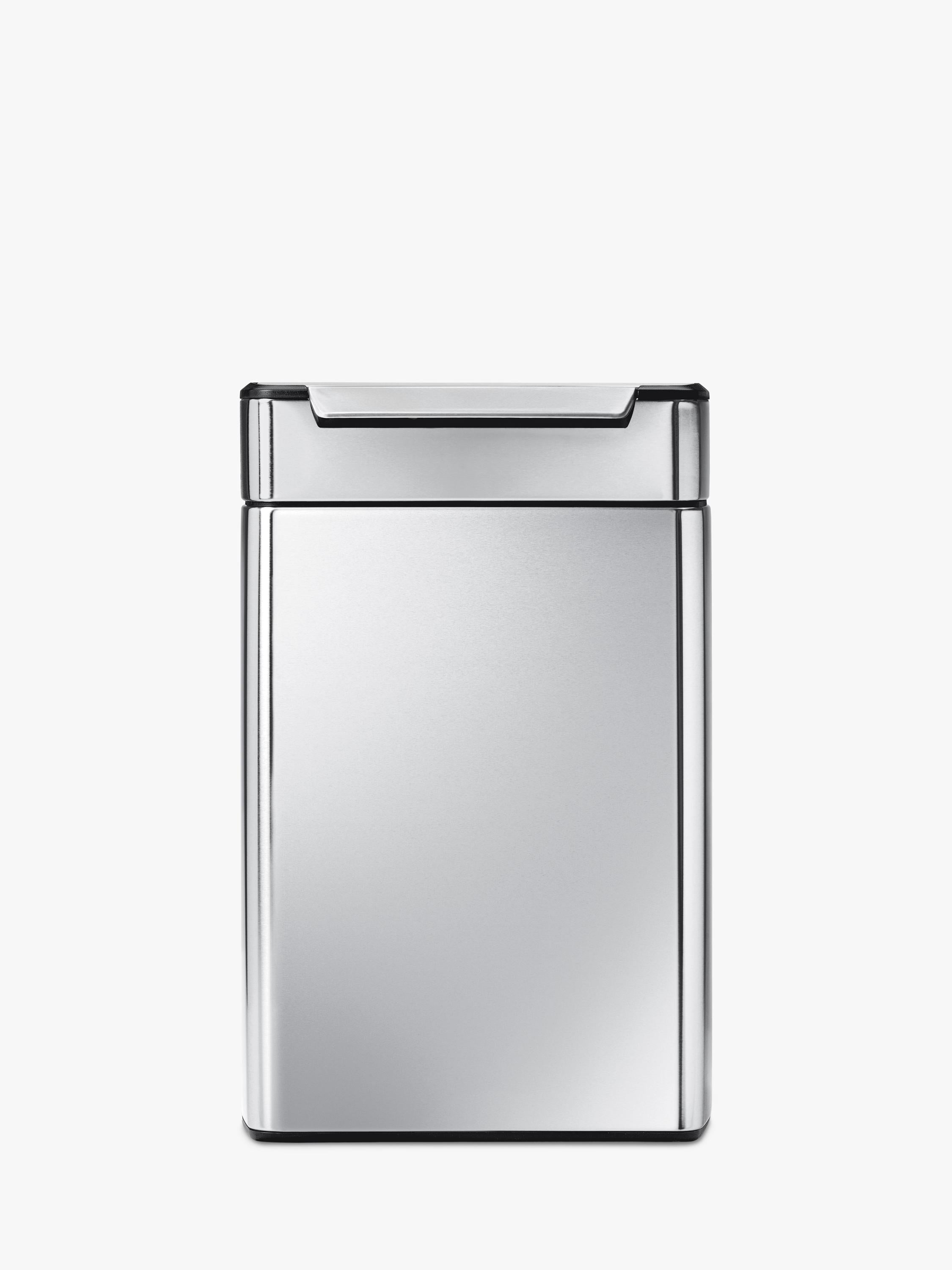 Simplehuman touch-bar recycling kitchen bin in brushed stainless steel, 48L capacity (British brand)