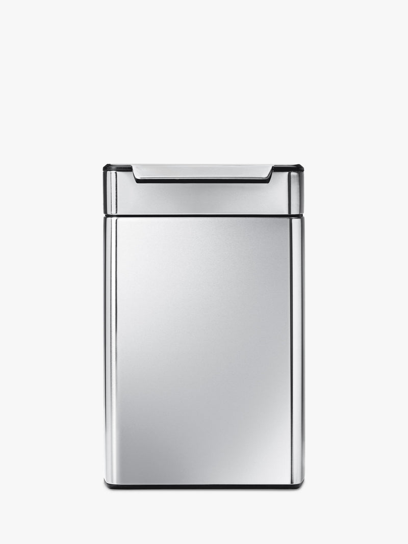 Simplehuman touch-bar recycling kitchen bin in brushed stainless steel, 48L capacity (British brand)