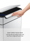 Simplehuman touch-bar recycling kitchen bin in brushed stainless steel, 48L capacity (British brand)