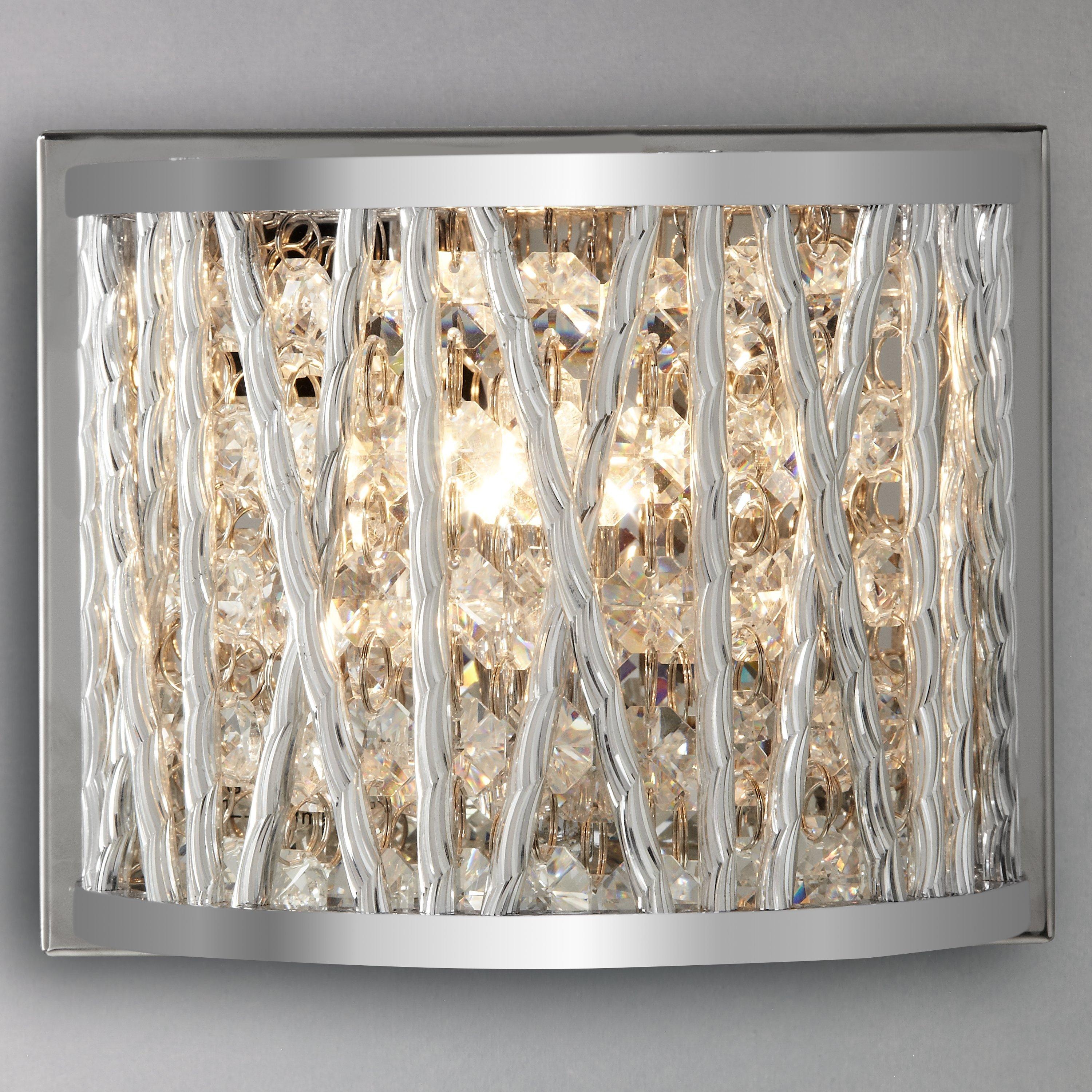 John Lewis crystal drum wall light chrome finish, imported from the UK