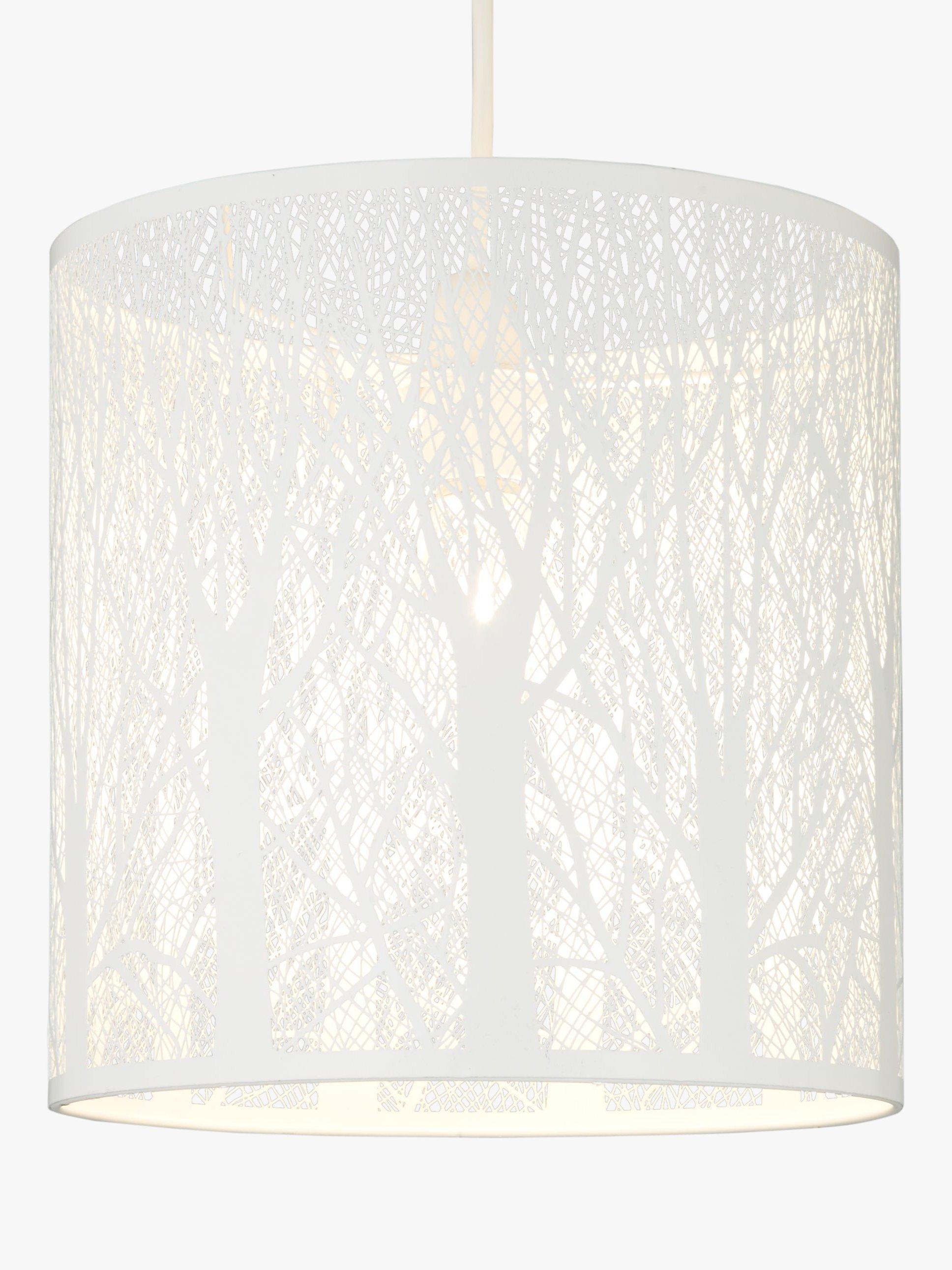 John Lewis painted metal ceiling shade with woodland tree pattern, UK version