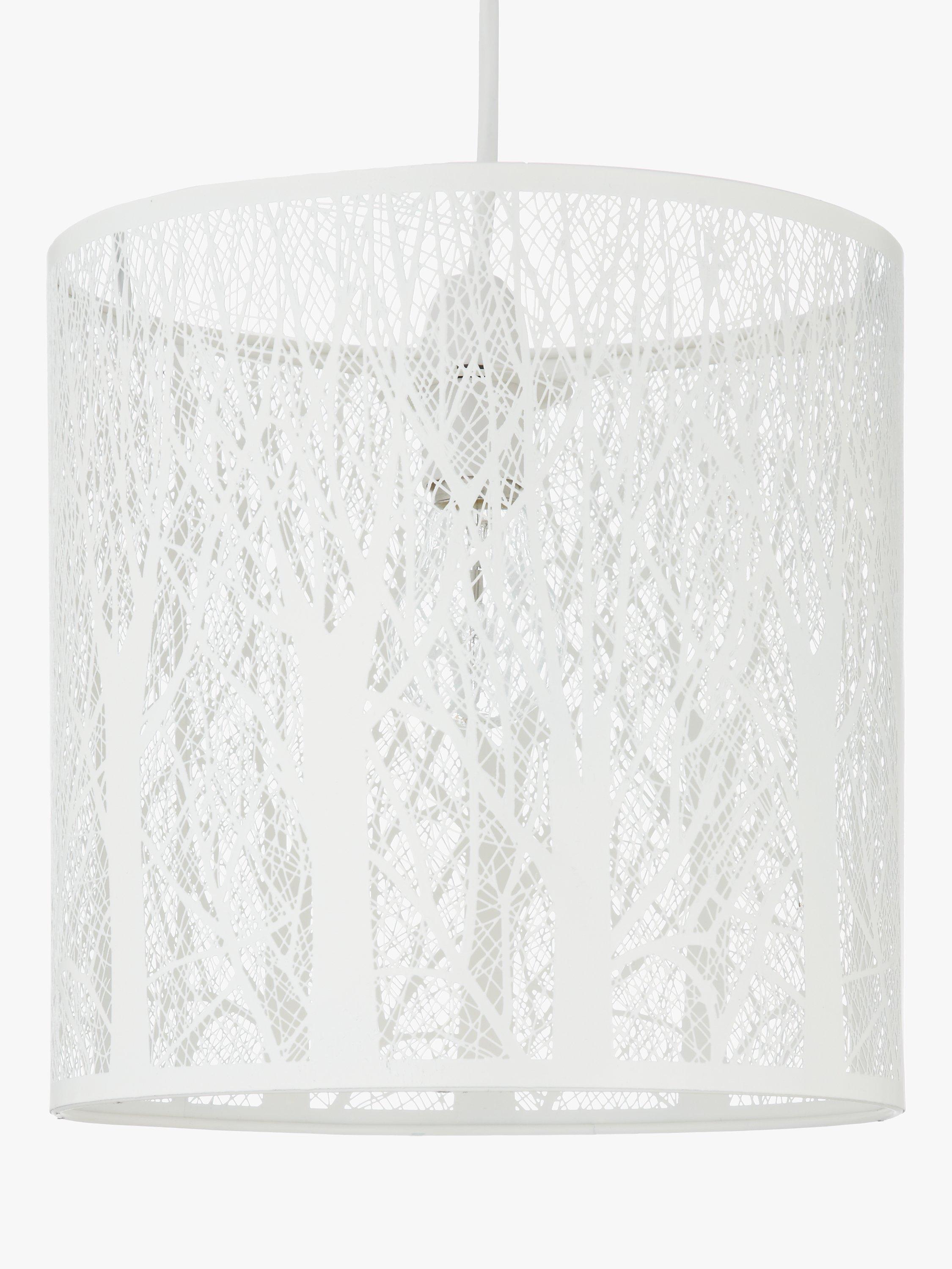 John Lewis painted metal ceiling shade with woodland tree pattern, UK version