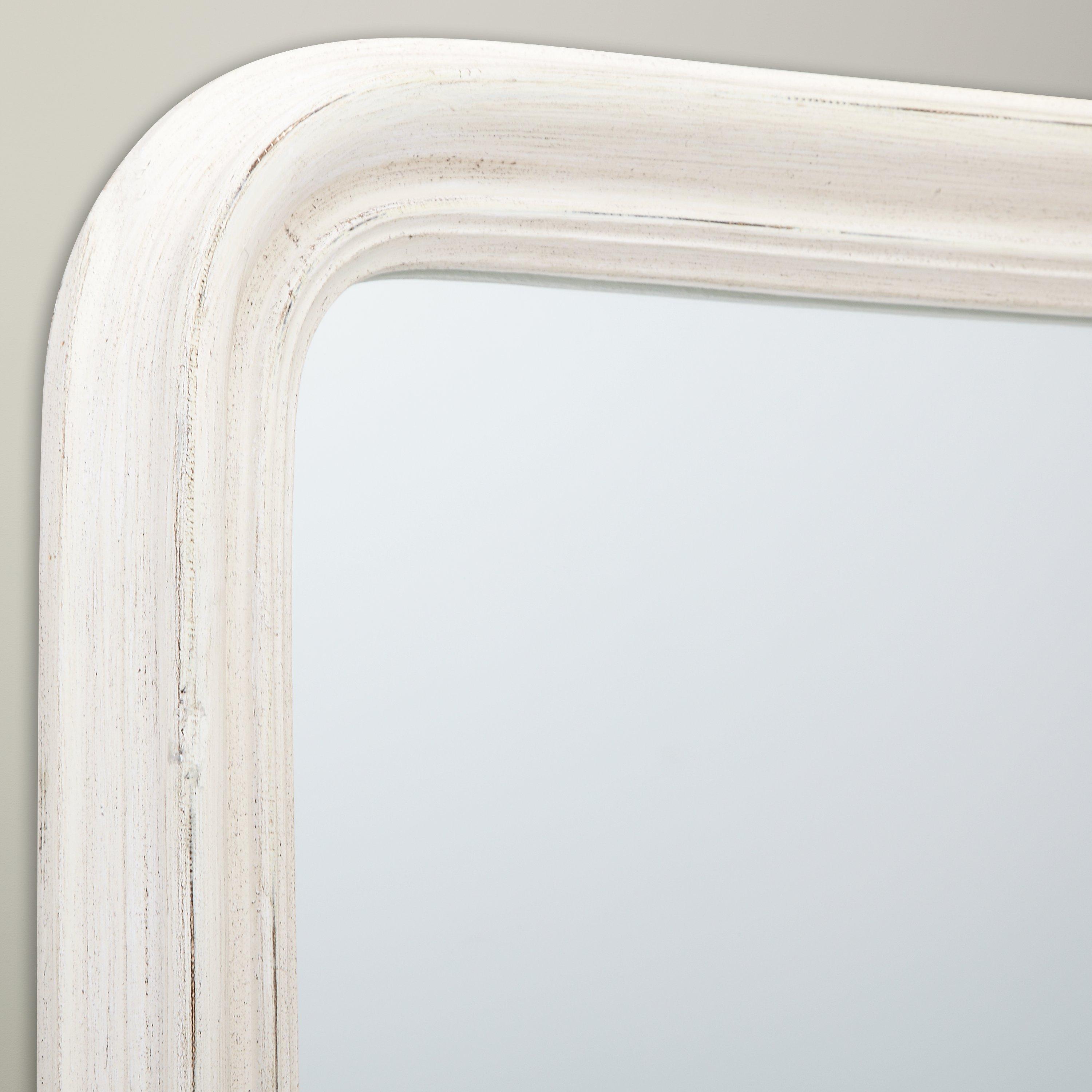 John Lewis Distressed Cheval Mirror Cream 170x50cm, imported from the UK