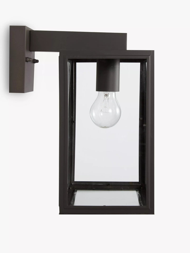 John Lewis Louvre outdoor glass lantern coffee finish, imported from the UK