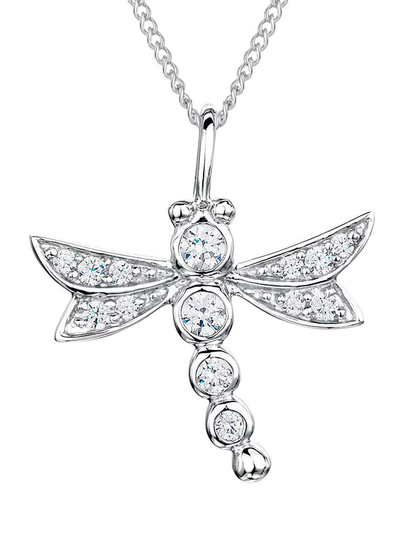 Jools by Jenny Brown dragonfly pendant cubic zirconia, imported from the UK