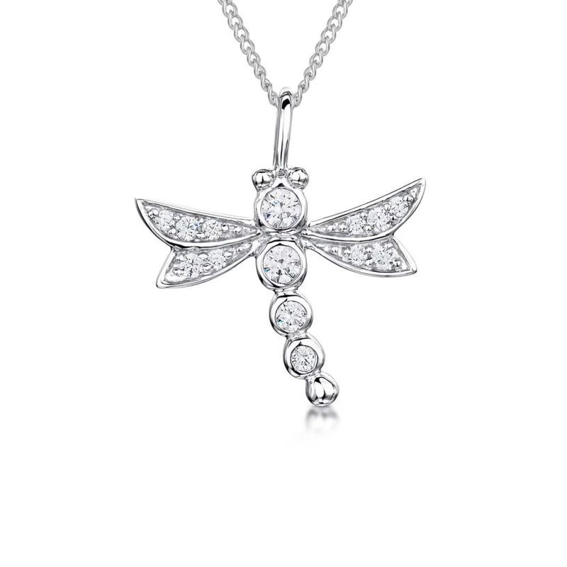 Jools by Jenny Brown dragonfly pendant cubic zirconia, imported from the UK