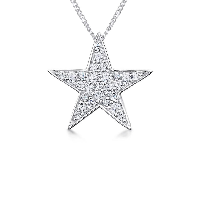 Jools by Jenny Brown pave star pendant with cubic zirconia 16-inch chain - British product