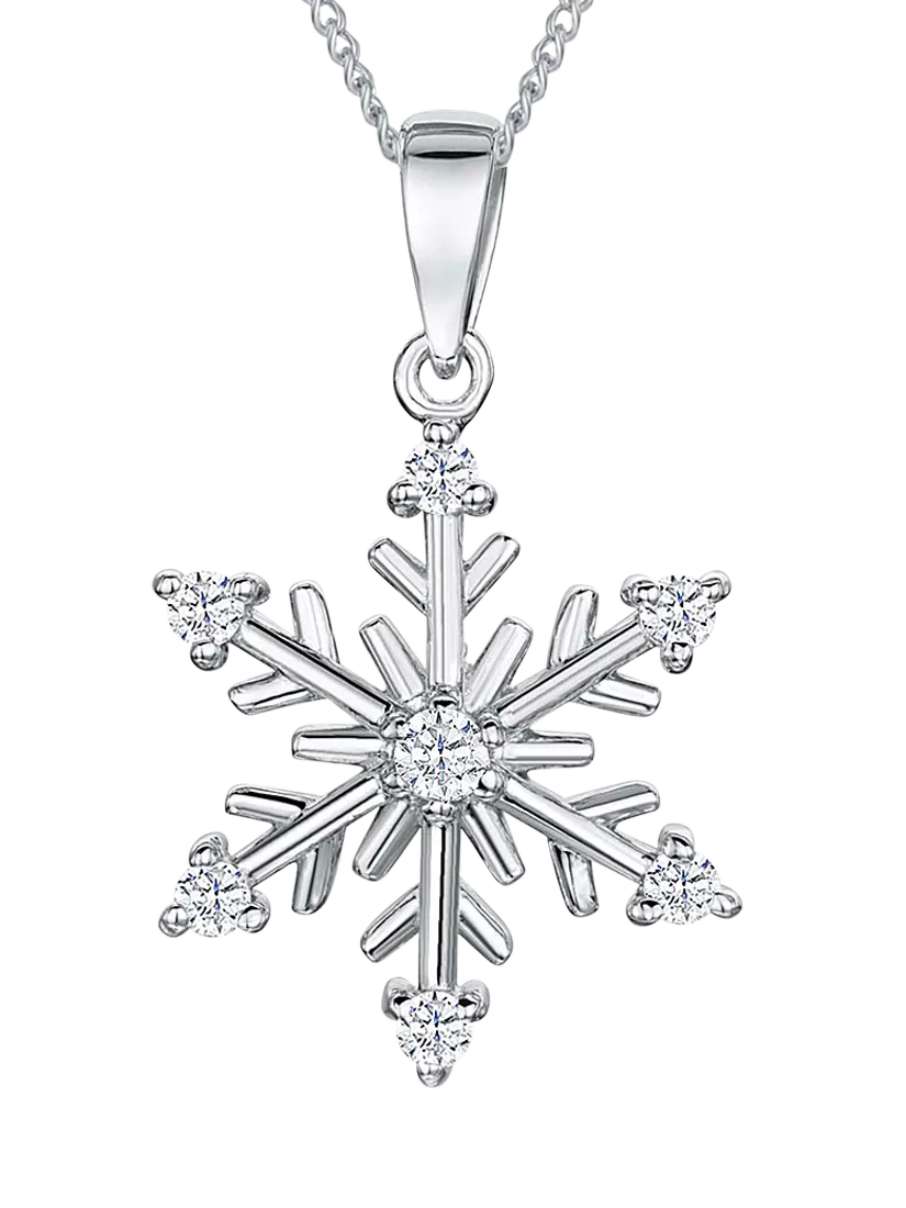 Jools by Jenny Brown snowflake pendant cubic zirconia chain 16 inches - British product