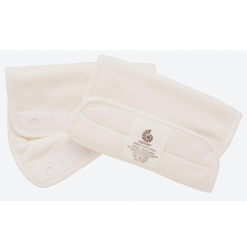 Ergobaby organic cotton teething pads for baby carrier straps in cream - British product
