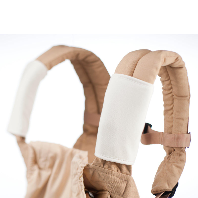 Ergobaby organic cotton teething pads for baby carrier straps in cream - British product