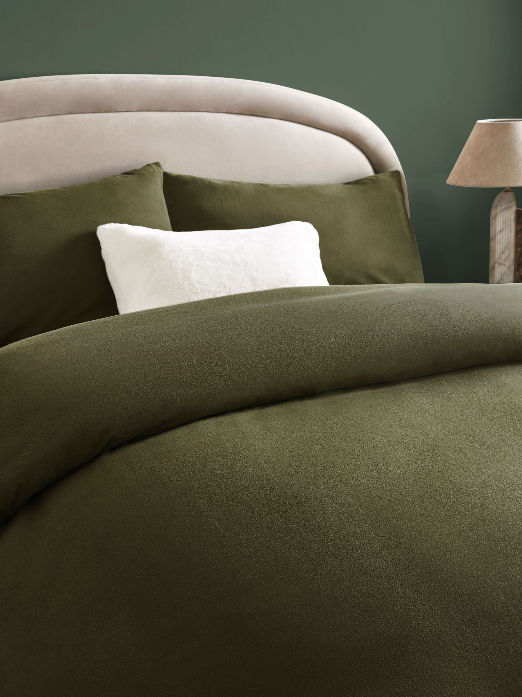 Dark green duvet cover and pillowcase set - British product