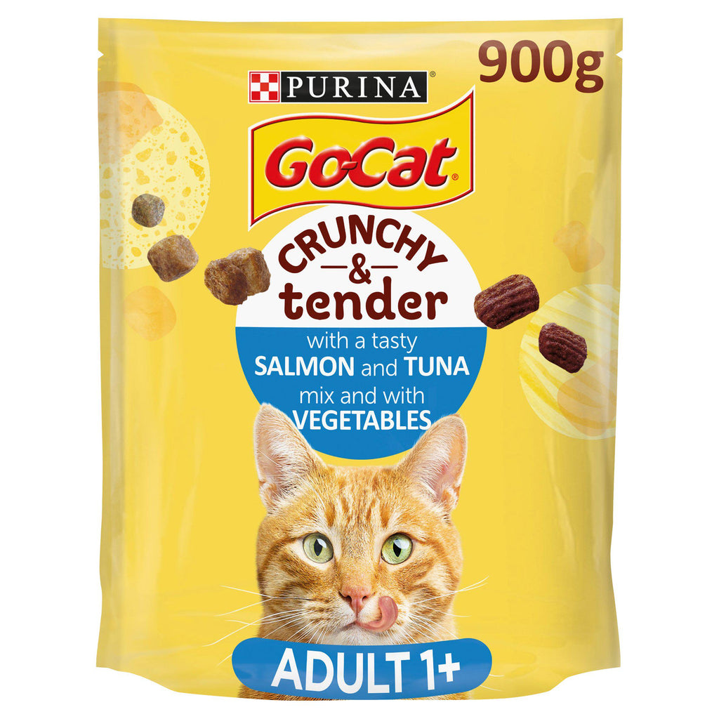 Go-Cat Crunchy & Tender with Salmon and Tuna Dry Cat Food 900g