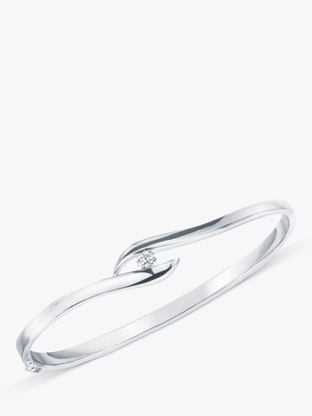Jools by Jenny Brown polished cubic zirconia slender bangle, UK version