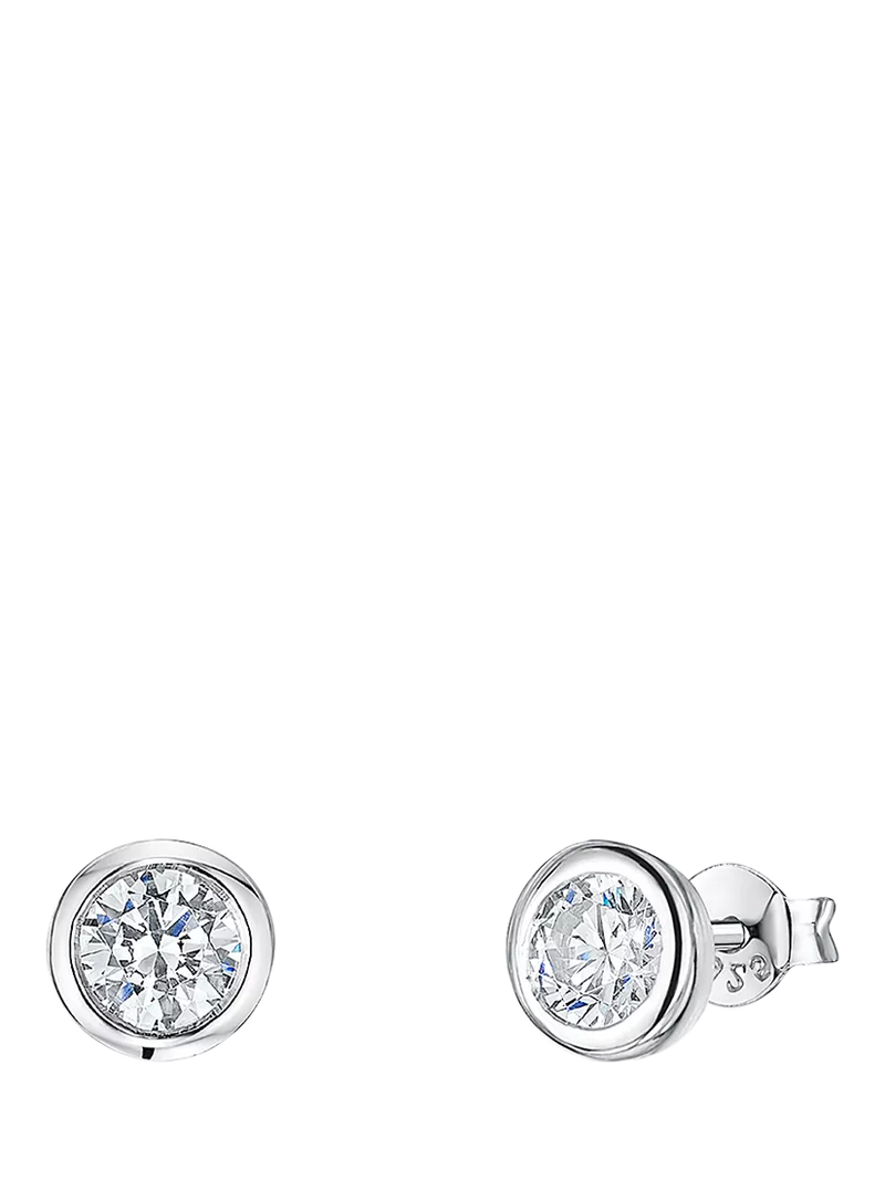 Jools by Jenny Brown stud earrings round cubic zirconia pod, UK version