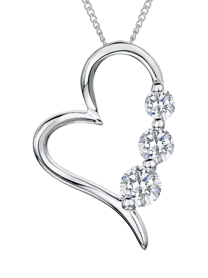 Jools by Jenny Brown heart pendant cubic zirconia stones (British brand)