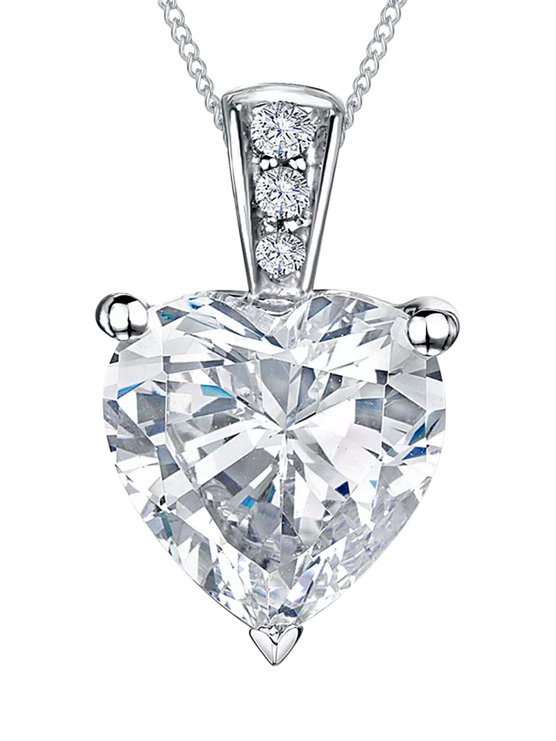 Jools by Jenny Brown heart cubic zirconia pendant 40cm chain, UK version