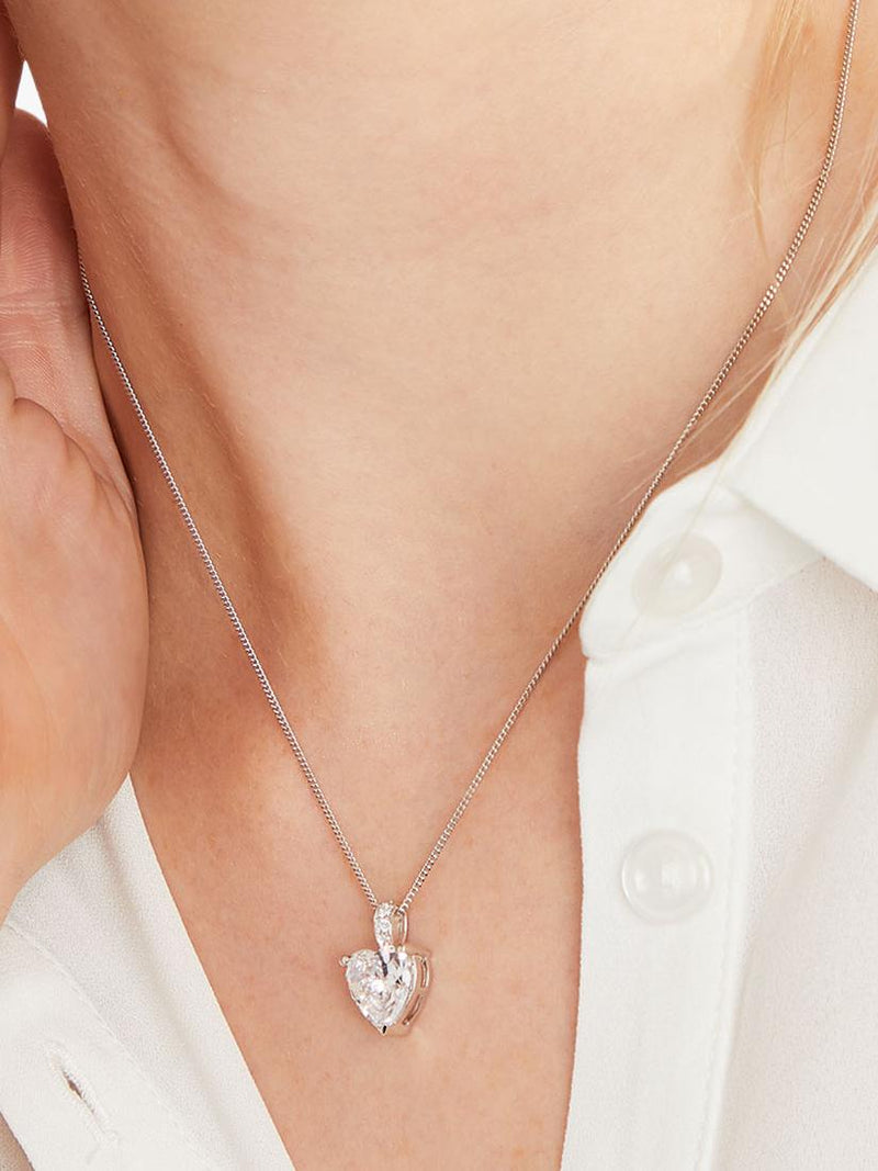 Jools by Jenny Brown heart cubic zirconia pendant 40cm chain, UK version