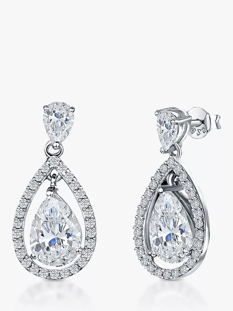 Jools by Jenny Brown pavé surround tear drop earrings, UK version