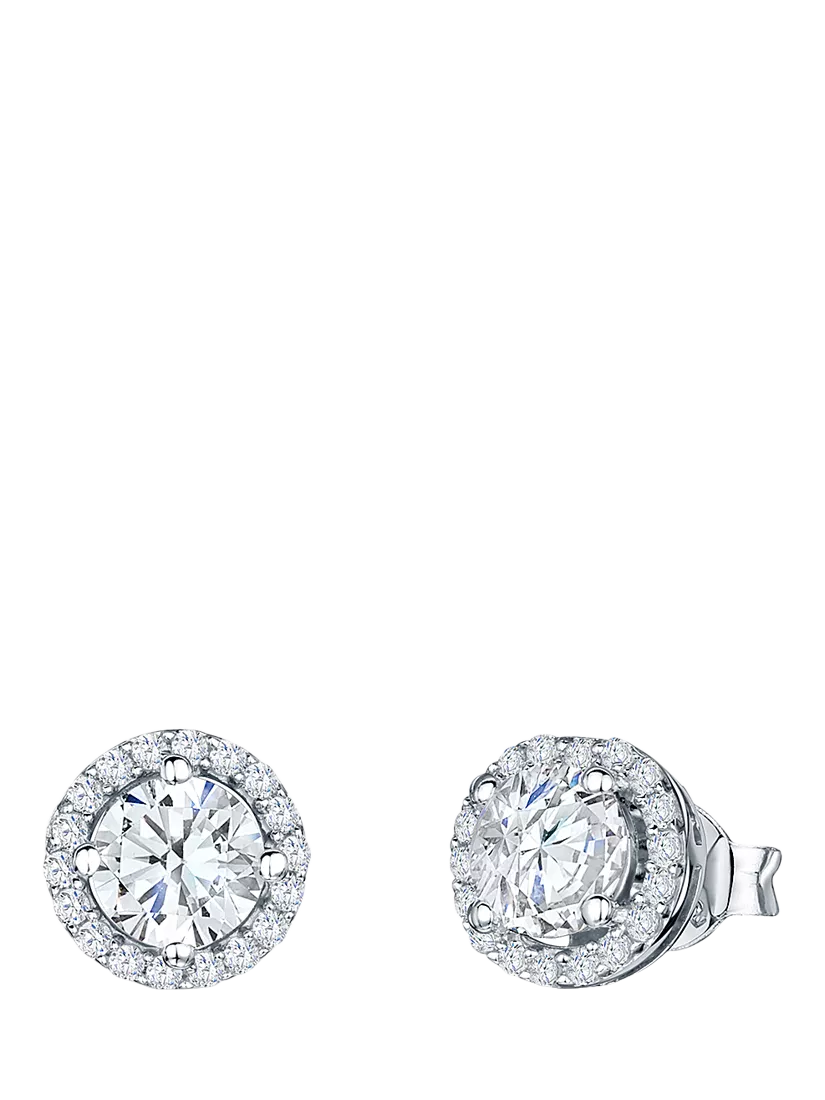 Jools by Jenny Brown round pavé surround stud earrings 1cm (British brand)