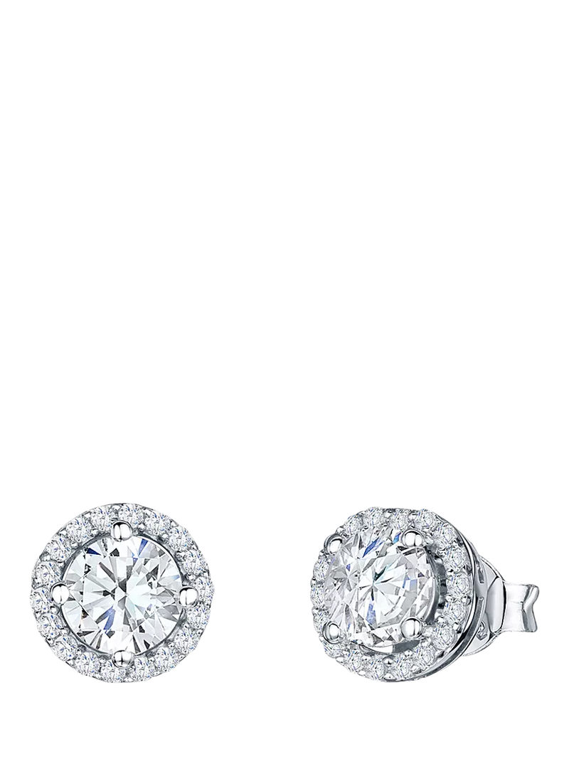 Jools by Jenny Brown round pavé surround stud earrings 1cm (British brand)