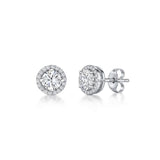 Jools by Jenny Brown round pavé surround stud earrings 1cm (British brand)