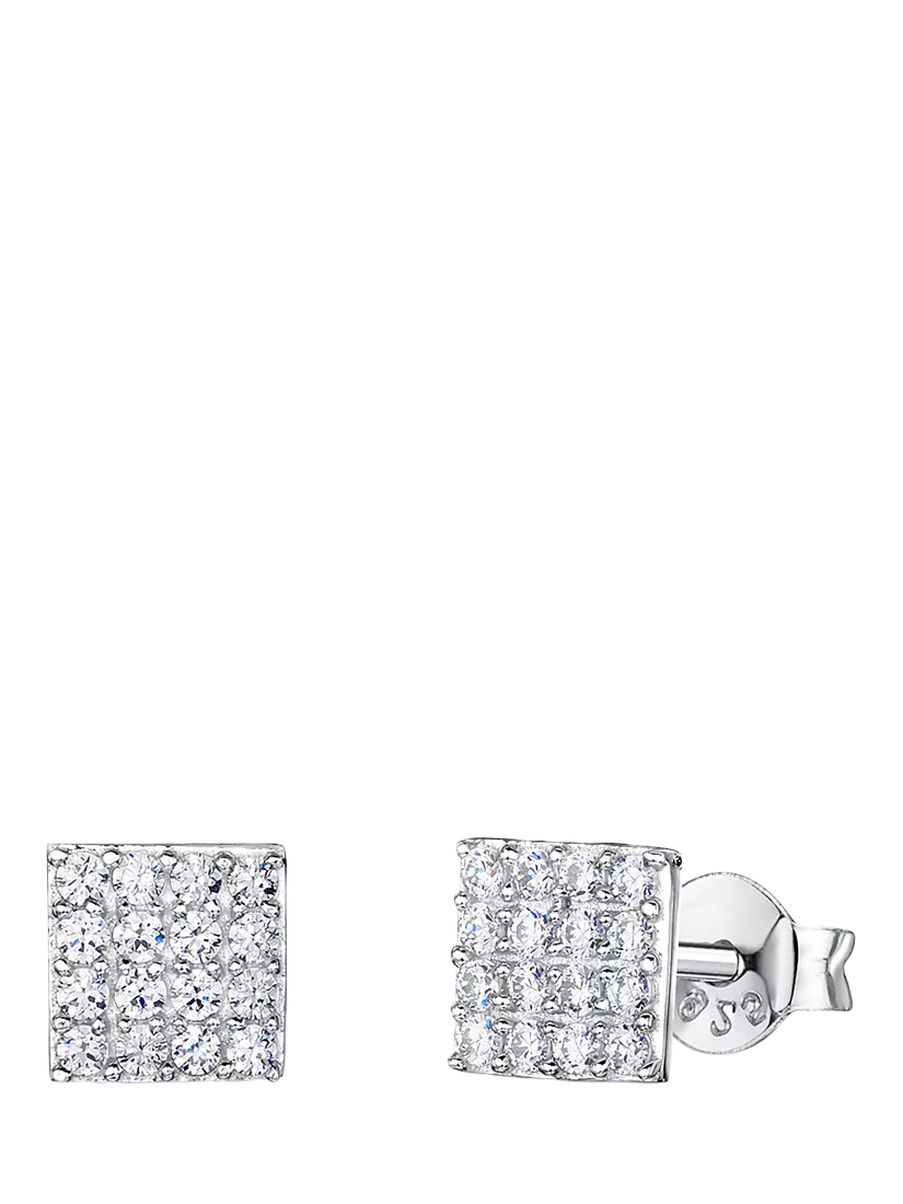 Jools by Jenny Brown square pavé set stud earrings (British brand)