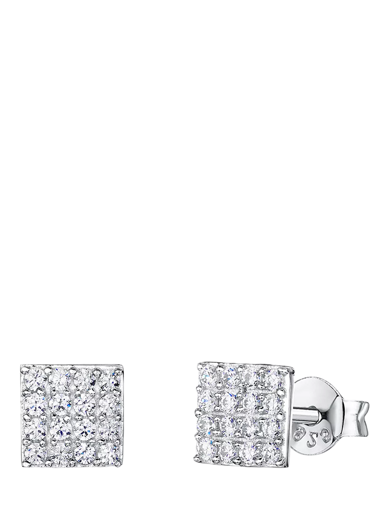 Jools by Jenny Brown square pavé set stud earrings (British brand)