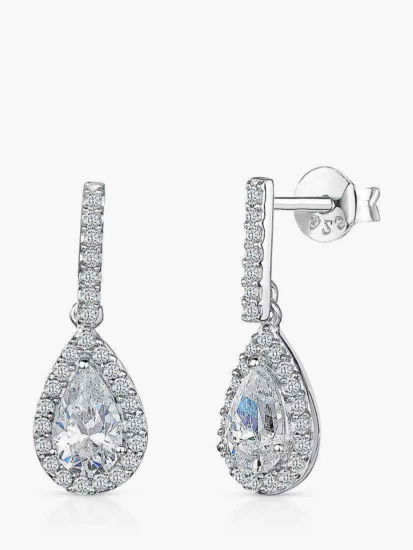 Jools by Jenny Brown Cubic Zirconia Halo Drop Earrings
