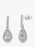 Jools by Jenny Brown cubic zirconia halo drop earrings - British product