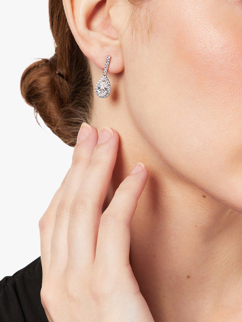 Jools by Jenny Brown cubic zirconia halo drop earrings - British product