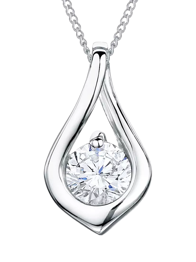 Jools by Jenny Brown silver cubic zirconia pendant, imported from the UK