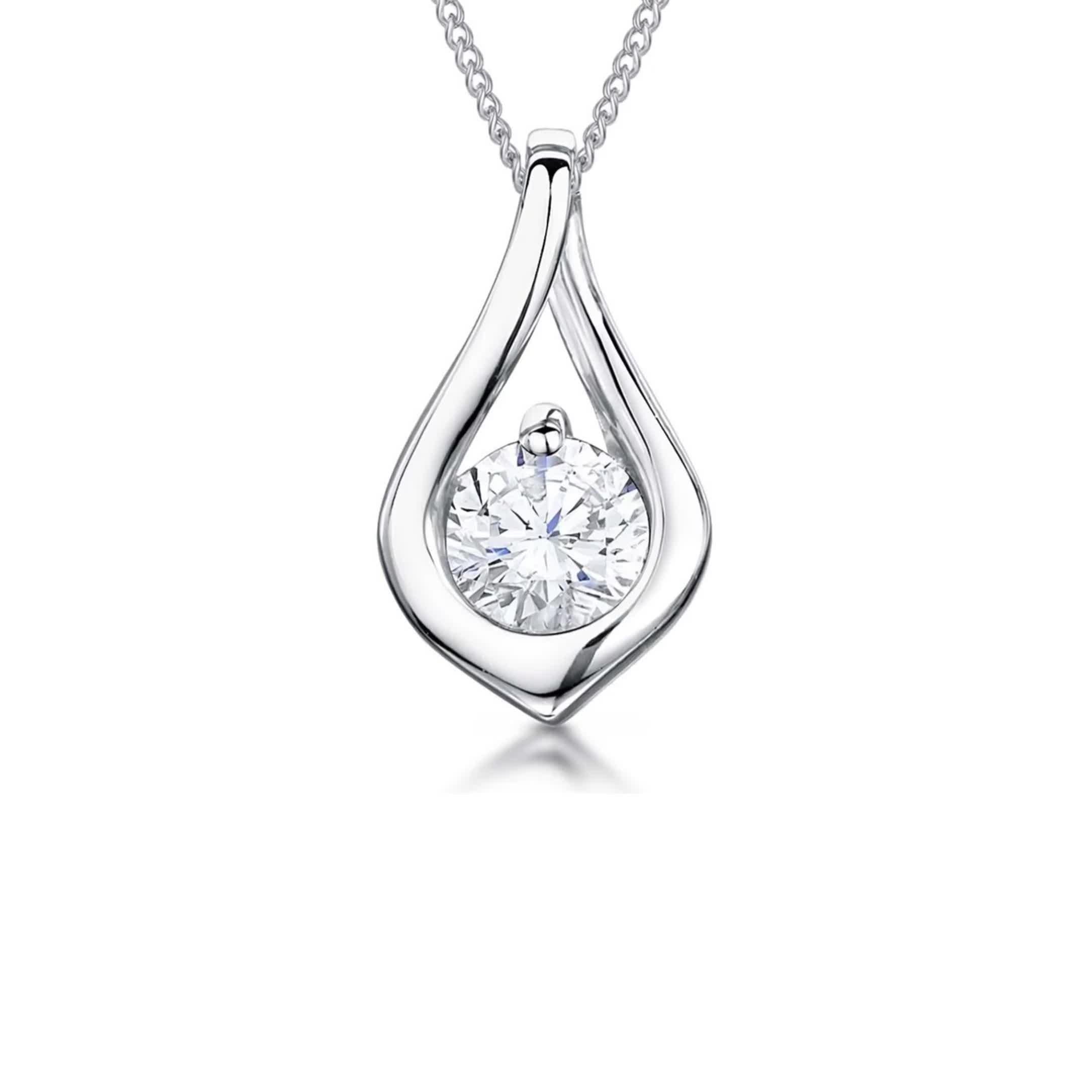 Jools by Jenny Brown silver cubic zirconia pendant, imported from the UK