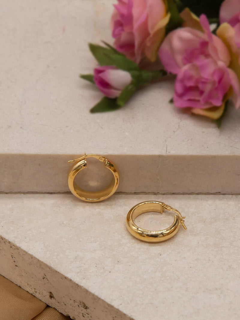 IBB 9ct yellow gold large creole hoop earrings, imported from the UK