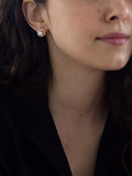 IBB 9ct gold triple tone pearl stud earrings multi, imported from the UK