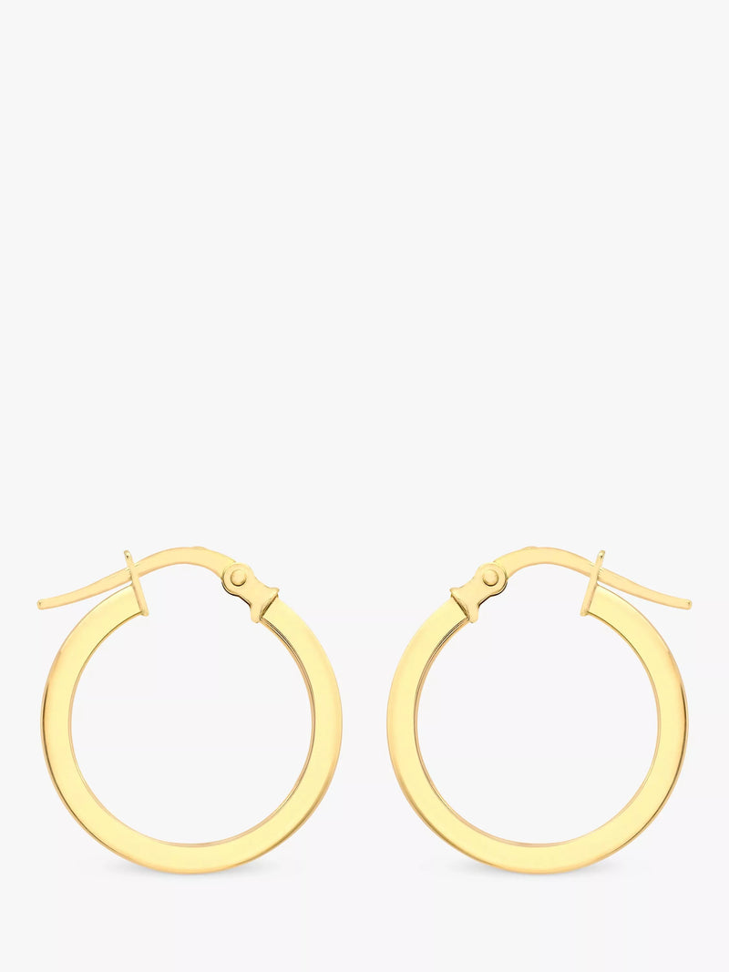 IBB 9ct yellow gold Creole hoop medium earrings, UK version