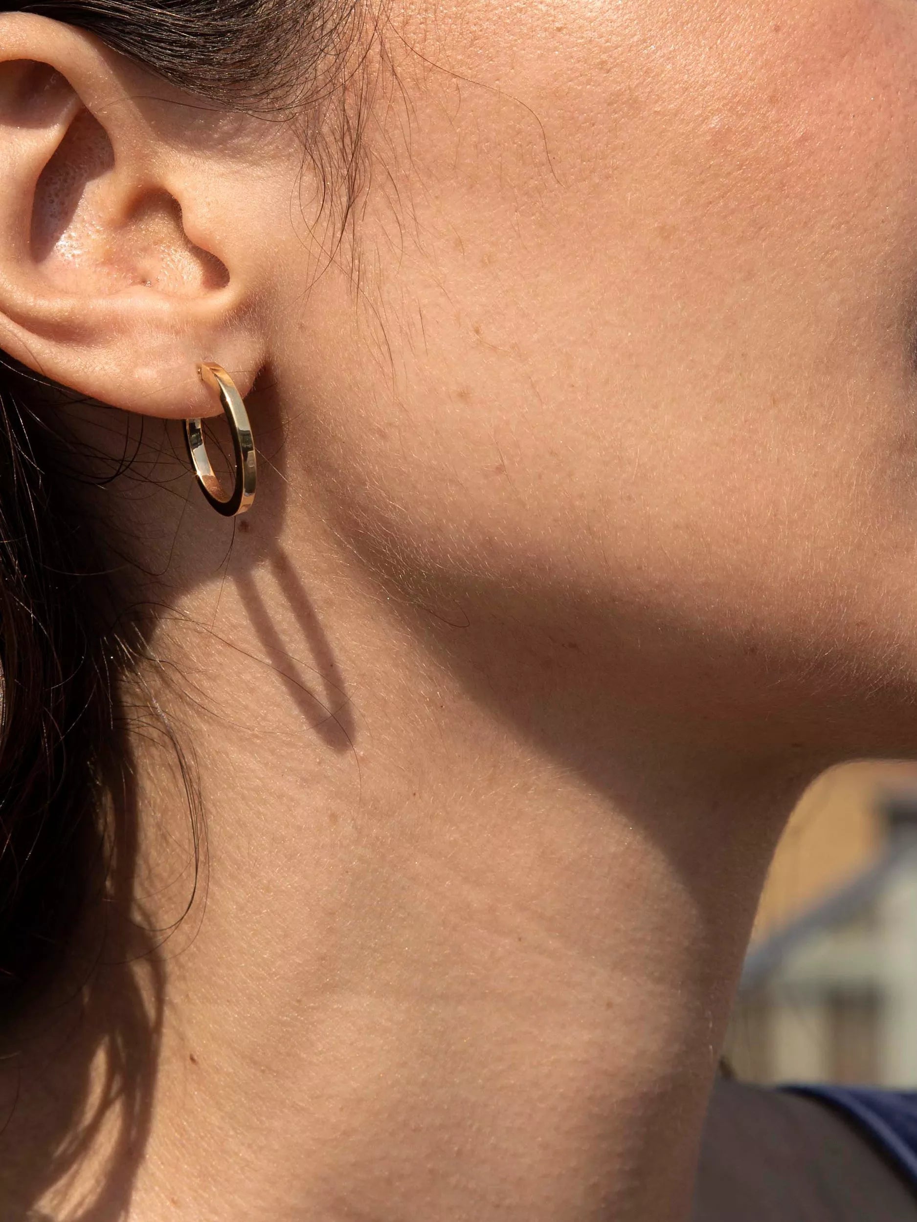 IBB 9ct yellow gold Creole hoop medium earrings, UK version