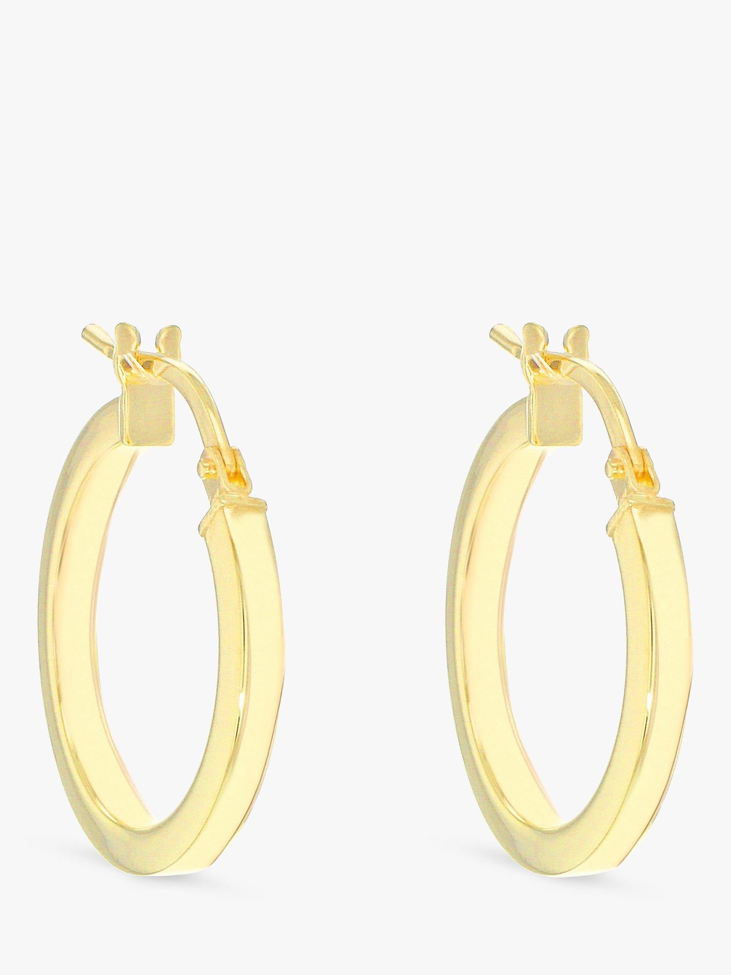 IBB 9ct yellow gold Creole hoop medium earrings, UK version