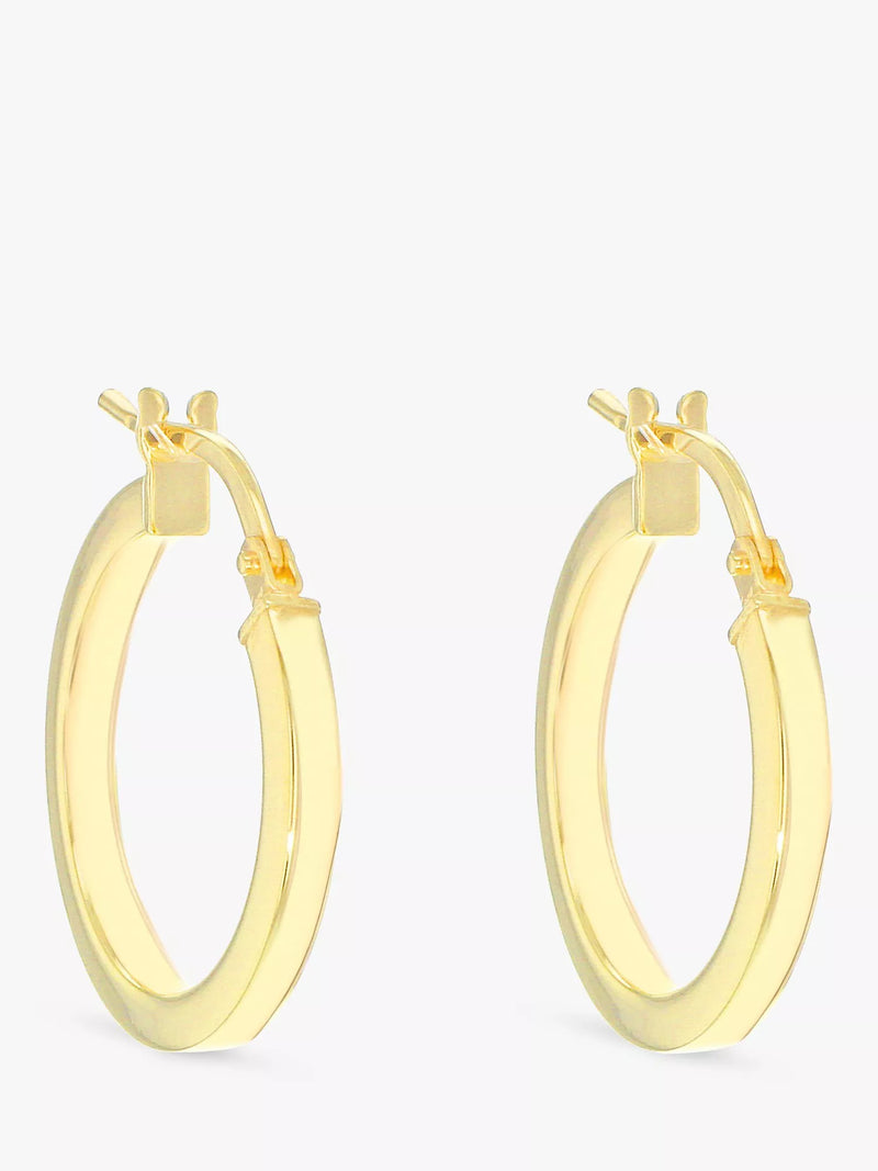 IBB 9ct yellow gold Creole hoop medium earrings, UK version