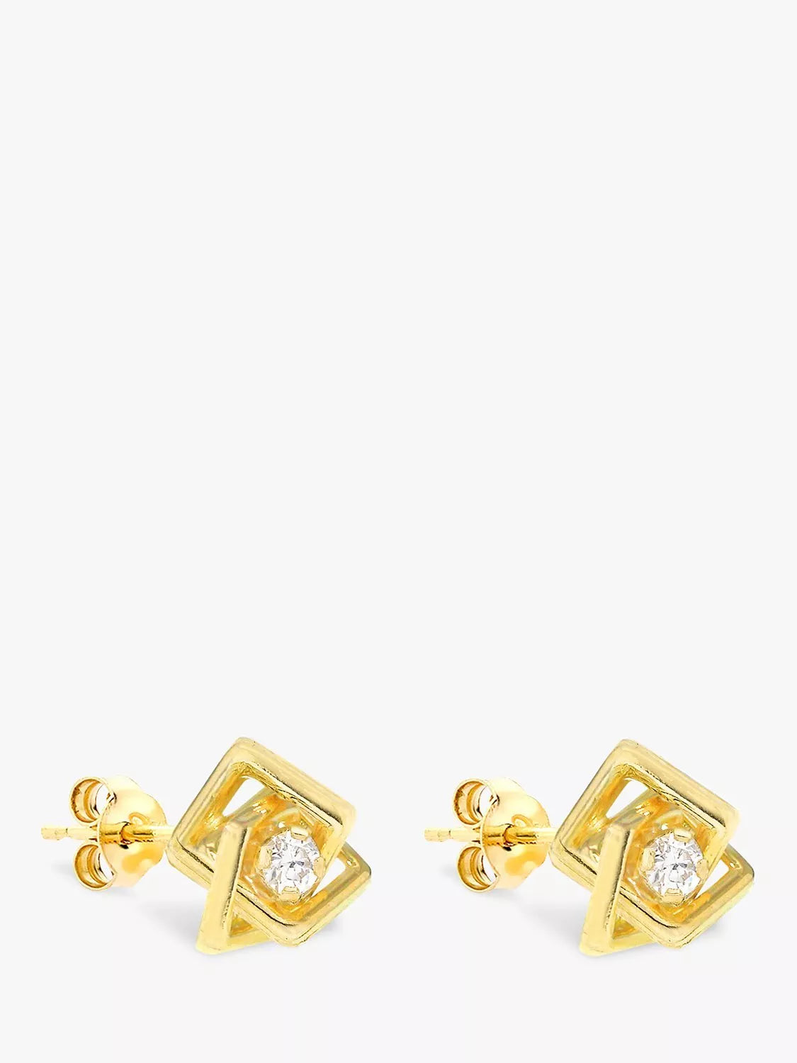 IBB yellow gold cubic zirconia stud earrings (British brand)
